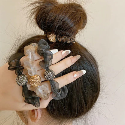 🌟Eleganti elastici per capelli in rete di strass💕