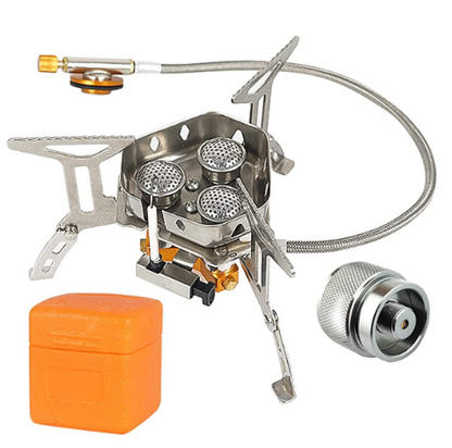 📢📢50% DI SCONTO!! ⏰Fornello a gas da campeggio – 5800W, accensione piezoelettrica, antivento 🔥