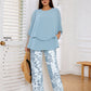 🔥ULTIMO GIORNO DI SALDI - SCONTO DEL 49%🔥 Completo pantaloni stampati e top girocollo da donna