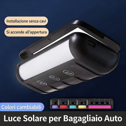 🔆Luce LED per Bagagliaio Auto Solare – Sensore Automatico, Senza Fili, 6 Colori, per SUV e Veicoli