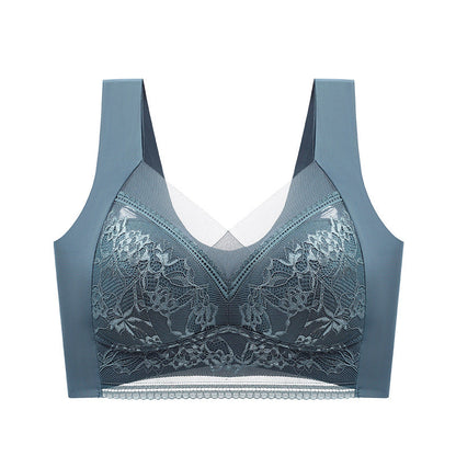 Reggiseno da donna in pizzo e seta color ghiaccio