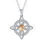 💎Collana con Ciondolo Scintillante per Donna | Nodo Celtico Simbolo di Amore Eterno 💞 | Zircone Cubico Scintillante ✨ | Catena Regolabile 45 + 5 cm 📏 | 12 Mesi e Colori 🎨