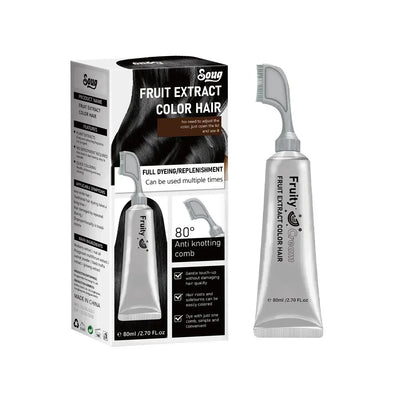 Fruit Essence Hair Dyeing Comb – Cream & Comb in One, No-Mix Plant Formula