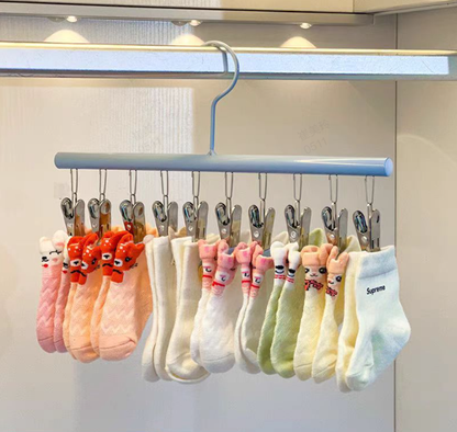 Stendibiancheria in acciaio inox con 20 clip
