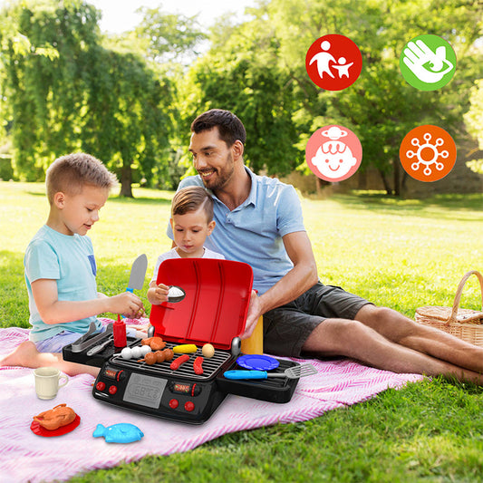 Set da gioco simulato con fornello per barbecue con getto d'acqua per bambini