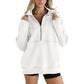 Top da donna con mezza zip e risvolto casual