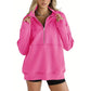 Top da donna con mezza zip e risvolto casual