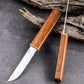 Set 2 in 1 di Coltelli Doppio con Manico in Legno