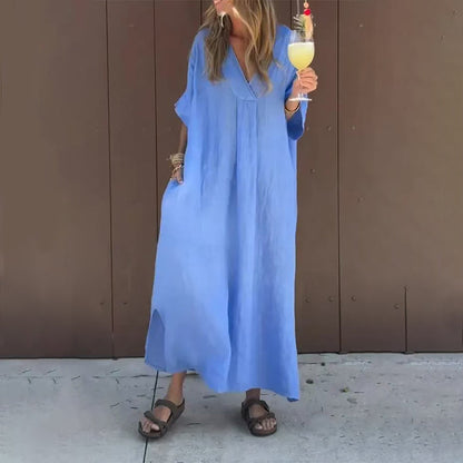 🔥Offerta speciale - 50% di sconto👗Abito casual fluido con scollo a V per donna