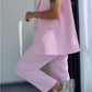 Completo da Donna alla Moda con Blazer Senza Maniche e Pantaloni a Vita Alta