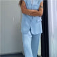 Completo da Donna alla Moda con Blazer Senza Maniche e Pantaloni a Vita Alta