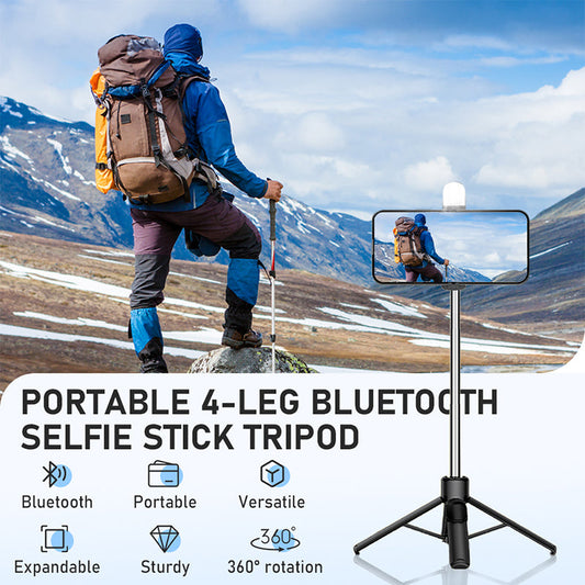 Treppiede portatile per selfie con Bluetooth a 4 gambe