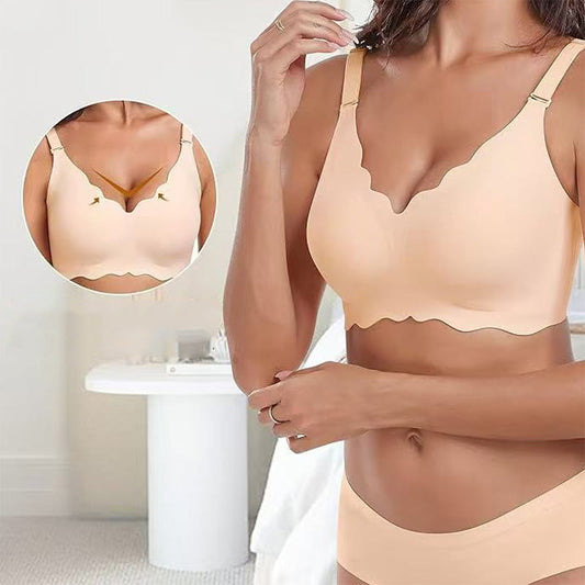 Reggiseno push-up senza ferretto con scollo a V profondo
