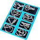 Anello puzzle in metallo da otto pezzi versione blu rompicapo