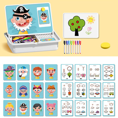 Scatola Puzzle Magnetica per Bambini con Giochi e Lavagna da Disegno
