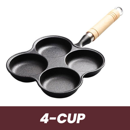 🍳 SCONTO DEL 50%! 🔥 Padella in ghisa da 4 tazze per uova - Antiaderente e riscaldamento uniforme, perfetta per sandwich o pancake a colazione 🥪✨
