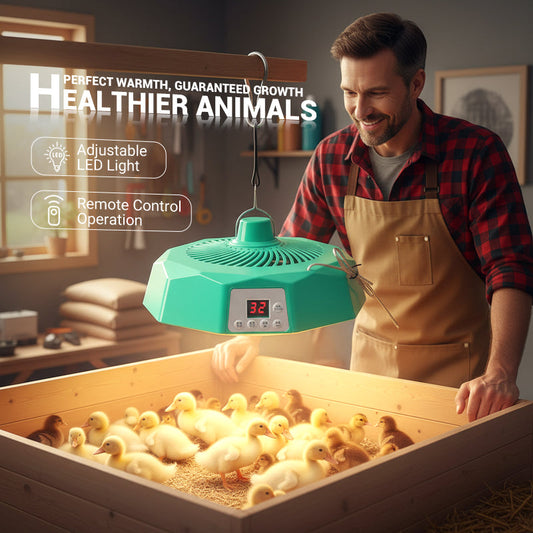 Lampada riscaldante per allevamenti avicoli con telecomando