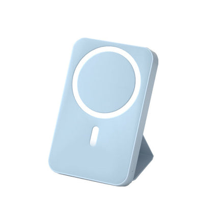 Mini Power Bank magnetico pieghevole wireless con supporto