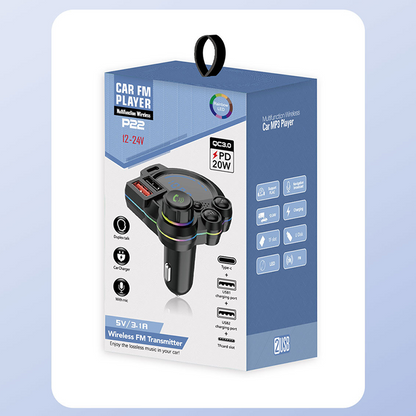 📻 SCONTO DEL 52% SUBITO! 🚗 Trasmettitore FM Bluetooth universale per auto con doppia porta – Musica wireless, chiamate vivavoce e doppio caricatore USB 🔌