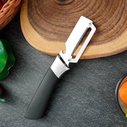 🔪 OFFERTA SPECIALE: 50% DI SCONTO IN QUESTO MOMENTO! 🥒 Pelapatate multifunzione in acciaio inossidabile – Lama larga e affilata come un rasoio, con apribottiglie ✨
