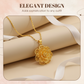 Elegante collana con pendente a forma di fiore color oro
