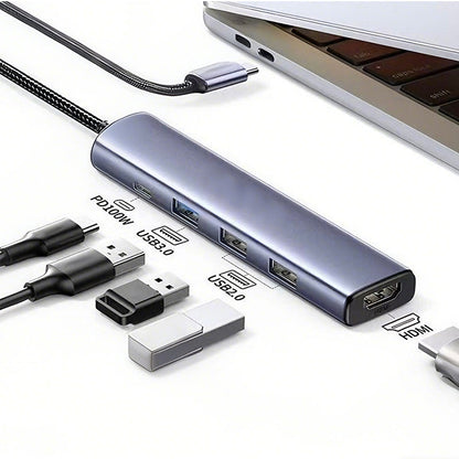Hub USB-C portatile 5 in 1 con uscita HDMI 4K