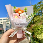Incantevole mini bouquet di fiori lavorato a mano a maglia