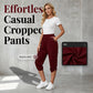 Pantaloni capri da donna casual con elastico in vita