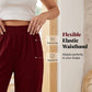 Pantaloni capri da donna casual con elastico in vita