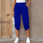 Pantaloni capri da donna casual con elastico in vita
