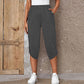 Pantaloni capri da donna casual con elastico in vita