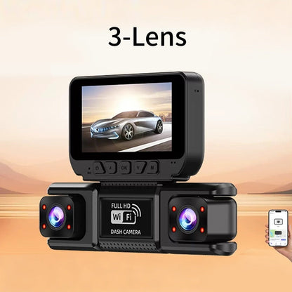 Telecamera da cruscotto HD multi-obiettivo con Wi-Fi