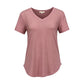 T-shirt da donna casual a maniche corte con scollo a V.