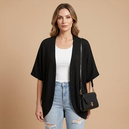 Cardigan casual da donna a maniche corte