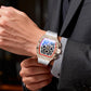 📢📢40% DI SCONTO!! ⏰ Orologio da uomo di lusso a forma di tonneau con decorazioni in strass