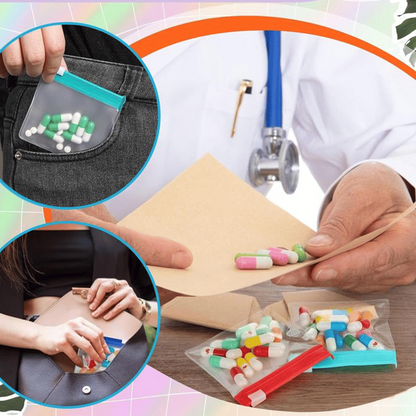 💊 7 Pcs Reusable Clear Pill Bags with Slide Lock 💡