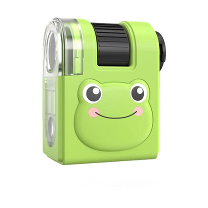 🐸 Microscopio Portatile Rana 80X per Bambini📱Si Fissa sul Cellulare per Foto, Doppia Luce LED+UV per Esplorare la Natura✨