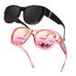 🕶️👓 Sconto del 50%! Attenzione, portatori di occhiali: questi occhiali da sole oversize si infilano facilmente sopra i vostri occhiali da vista e vi faranno sembrare una star del cinema, senza costose clip-on e senza dover armeggiare con le lenti!