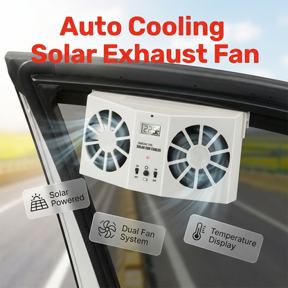 🎁Nuovi arrivi 2026 SCONTO DEL 50%💥 Ventilatore di scarico per auto ad energia solare – Doppia ventilazione turbo e display della temperatura☀️
