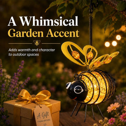🐝 Ornamento solare da giardino in metallo – Decorazione creativa con luce calda e design affascinante per spazi esterni