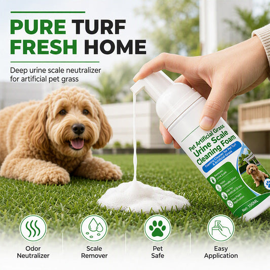 🐾🌿 Schiuma detergente per erba artificiale per animali domestici – agisce su residui di urina e odori di ammoniaca. La schiuma facile da applicare rimuove i residui, è delicata sul prato. Rinnova il tuo prato in un attimo! 💦✅