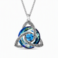 💎 Collana con Nodo Celtico e Pietra Natale a Cuore 💖 | Ciondolo in Zircone con Catena Regolabile 45+5cm ✨ | Regalo Romantico e Simbolico per Lei (12 Mesi Portafortuna) 🎁🪢