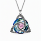 💎 Collana con Nodo Celtico e Pietra Natale a Cuore 💖 | Ciondolo in Zircone con Catena Regolabile 45+5cm ✨ | Regalo Romantico e Simbolico per Lei (12 Mesi Portafortuna) 🎁🪢