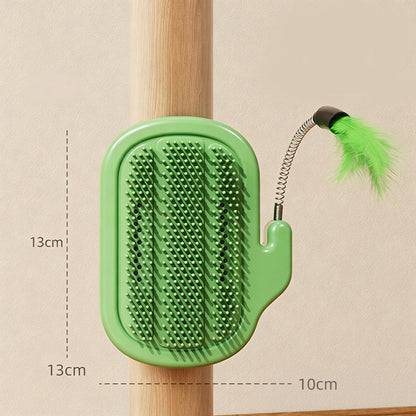 Spazzola da Angolo 2 in 1 per Animali con Bacchetta Piumata