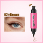 Eyeliner con Timbro a Doppia Punta, Penna Eyeliner Waterproof e Anti-Sbavatura, Applicazione Facile per un Effetto Cat Eye, Disponibile Nero e Marrone