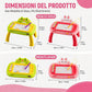 🎨 Lavagna Magnetica e Tavolo da Disegno per Bambini | Schermo a 4 Colori Cancellabile con Gambe Rimovibili | Include Penna Magnetica e 4 Timbri per Gioco Senza Macchie ✏️🐰