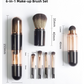 💄 Set Pennelli Trucco da Viaggio Retrattile 5 in 1 & 6 in 1 ✨ | Capsula Antipolvere con Pennello Cipria, Fard & Occhi 👝 | Setole Morbide ad Incastro per Borsa e Ritocchi 🌸