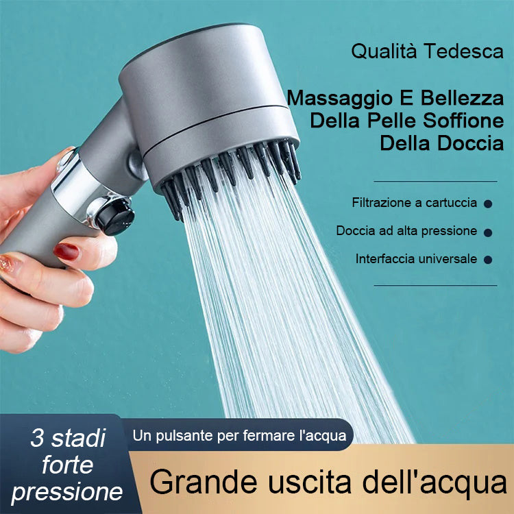 Soffione Doccia Turbo Vortex A Elica: Doccia Potente Anche Con Bassa Pressione (girevole 360°) - 5